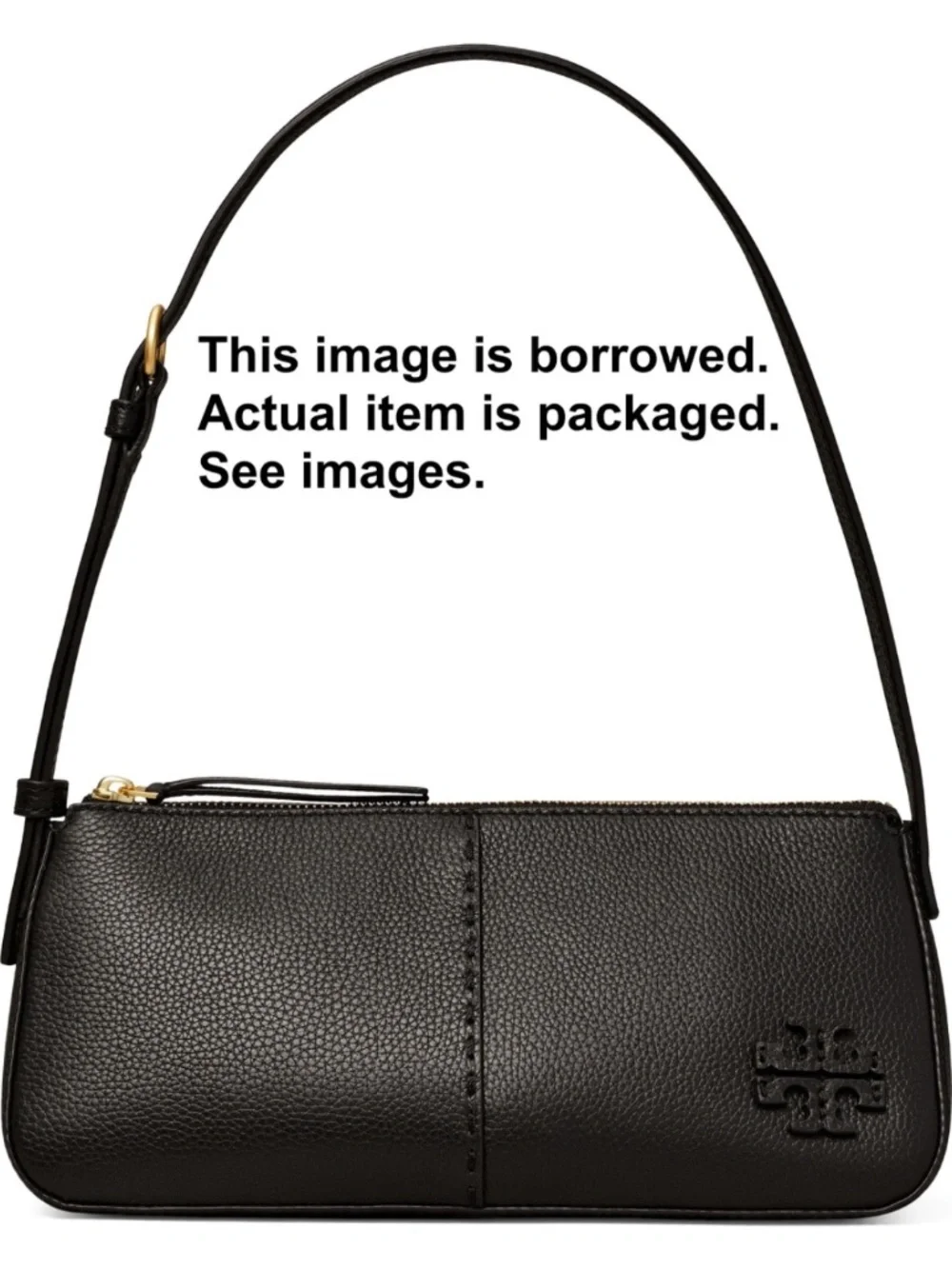 Tory Burch - McGraw Leather Wedge Shoulder Bag - Black - Style: 134507 - NWT